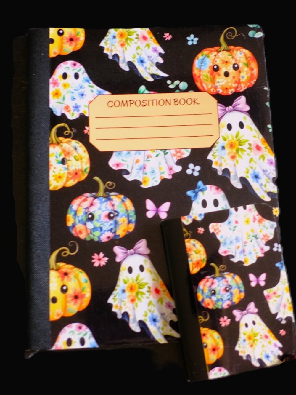Custom Composition Book & Mini Notebook, Handmade, school, Pretty Ghosts